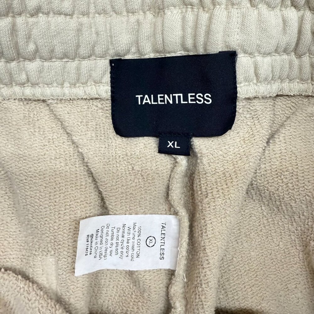 ✅Mens XL Talentless Sweatpants Embroidered Logo Ivory/Bone Joggers Streetwear - Picture 2 of 11